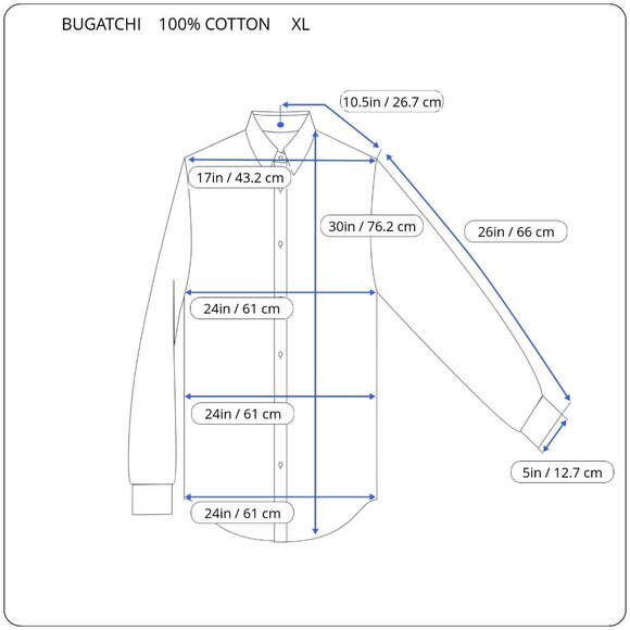 Bugatchi Uomo Mens XL Blue Black Striped Shaped Fit Long Sleeve Button-Up Shirt - Picture 10 of 10